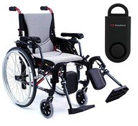 Karman S-Ergo 305 Ultra Lightweight Ergonomic Wheelchair | Upgraded to Elevating Legrests | Seat Size 16" X 17" | Frame Color Rose Red & Free 130 dB Black Safety Alarm!