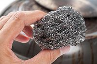 HIC Harold Import Co 42004 Non-Scratch Scouring Pad and Dish Scrubbers, Stainless Steel, Set of 3, Silver