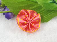 50pcs Polyester with a Ribbon Plus Point 1.5"Flower Appliques Bow (Red)