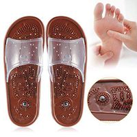 ADAHX Foot Magnetic Therapy Massage Slippers, Health Acupressure Massage Natural Therapy Sandals Improve Blood Circulation for Women Men Relaxation Gifts,Brown,37/38