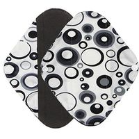 TONSEE Reusable Sanitary Pads for Women, Washable Menstrual Pad (M: 25.5 * 18cm, Black)