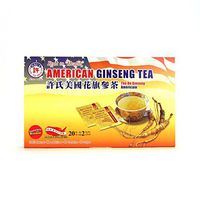 Hsu's Ginseng SKU 1034 | American Ginseng Tea, 20ct | Cultivated American Ginseng from Marathon County, Wisconsin USA | 许氏花旗参茶 | 20ct Box,西洋参, B000153R40