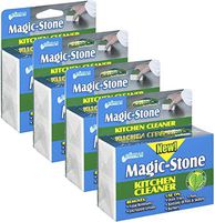 Compac’s Magic-Stone Kitchen Cleaner Scrub - 2-Sided Scouring Brick/Sponge with Advanced, Green Technology, Easily Removes Stubborn Grime, Grease, Food from Oven Trays, Pans, Cookie Sheets (4 Count)