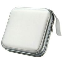 Fatcolo 40 Disc DVD VCD DJ Storage Album Bag Hard Box Double side DVD storage case (White)