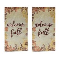 Thanksgiving Holiday themed Guest Towels Buffet 2-ply Paper Napkins with"Welcome Fall" Script (Pack of 2) 20 ct Each