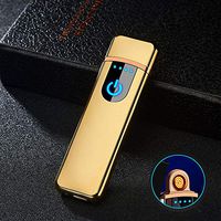 USB Charging Lighter Touchscreen Electronic Double Sided Lighters Portable Smart Lighter with USB Charging Cable, Windproof, Smokeless, Flameless, Mute for Cigar, Cigarette, Pipe
