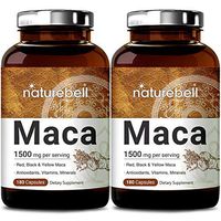 2 Pack NatureBell Maca Capsules, 1500mg Per Serving, 180 Capsules, Powerfully Support Energy and Libido Function, Non-GMO and Made in USA