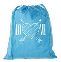 Valentine's Day Bags, Mini Drawstring Cinch Backpacks, Valentines Day Gift Bags - Baby Blue CA2655VAL S3