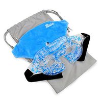 Eye Mask - Gel Beads Hot & Cold Compress Pack + Fabric Cover - Innovative Reusable Gel Beads Provides Both ice or Heat Pain Relief and Therapy Treatments. Great for migraines, Headaches + More