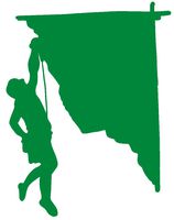 hBARSCI Rock Climbing Vinyl Decal - 5 Inches - for Cars, Trucks, Windows, Laptops, Tablets, Outdoor-Grade 2.5mil Thick Vinyl - Green