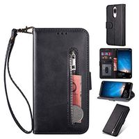 Zipper Wallet Case with Black Dual-use Pen for Huawei Mate 10 Lite,Aoucase Money Coin Pocket Card Holder Shock Resistant Strap Purse PU Leather Case for Huawei Mate 10 Lite - Black