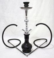 Sale!! ROUND MIDNIGHT 20" Black 2-Hose Hookah Shisha Pipe Smoking Set!