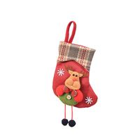 Willsa Cute Exquisite Christmas Stocking Mini Sock Santa Claus Candy Gift Bag Xmas Tree Hanging Decor