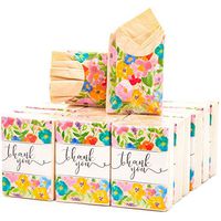 Sparkle and Bash THANK YOU Floral Print Facial Tissues (Natural Bamboo, 60 Pack)