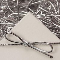 8 Inch Silver Metallic Stretch Loops with Bows (200)