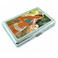 Atlanta Pin Up Girls Georgia USA S6 Silver Cigarette Case Metal Wallet Id Holder King & 100's 4" X 2.75" RFID Protection