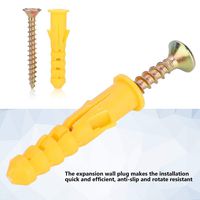 Board Wall Plastic Anchor, Expandable Anchor Tube Tapping Screw Strong Anti Rotation Fixing Tool Square Cut Bolt for Concrete Brick Dry Wall (6mm 25 Pcs/Package)