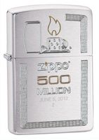Zippo Brushed Chrome 500 Millionth Lighter, Silver