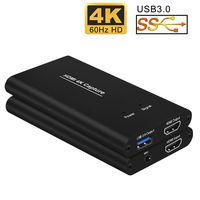 HDMI Game Capture Card USB 3.0 HD Video 4K 60FPS, Live Streaming Game Recorder Device Compatible with PS4, Xbox One,Wii U etc, Windows Linux Os X System