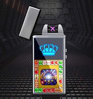 Creative Double Arc USB Charging Lighter Dual Arc Plasma Lighter USB Rechargeable Windproof Flameless Butane Free Electric Lighter (Silver Brushed)