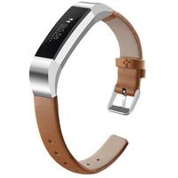 OenFoto Bands Compatible Fitbit Alta/Alta HR/Ace, Adjustable Soft Leather Replacement Band Wristband with Stainless Steel Buckle for Fitbit Alta/Alta HR/Ace, Brown