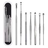 Yiwa 7PCS Stainless Steel Ear Wax Remover Earpick Ear Cleaner Set with Storage Box