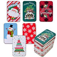 6 Pack Christmas Holiday Gift Card Tin Holders Box Set by Gift Boutique