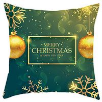 Indexshop Merry Christmas Throw Pillow Case Elk and Snowflakes Throw Pillow Case Modern Cushion Cover Square Pillowcase Decoration, Home Pillowcase 18x18 Decorative Cushion Pillow Cover (I)