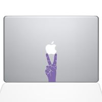 The Decal Guru Peace Sign Hand MacBook Decal Vinyl Sticker - 13" MacBook Pro (2016 & Newer) - Lavender (1147-MAC-13X-LAV)