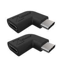 Cellularize Right Angle USB C Adapter (2 Pack, Black) Right & Left Angle 90 Degree USB 3.1 Type C Male to Female Extension Adapter (3A/10G) for Nintendo Switch, Laptop, Tablet, Mobile Phone