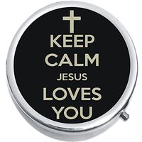 Keep Calm Jesus Loves You Medicine Pill Box