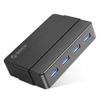 ORICO 4-Port USB 3.0 Hub, Ultra Slim Multi USB Ports Data Hub with 12V3A Power Adapter, 3.3 Ft dismountable USB Cable for MacBook, Chromebook, iPhone, Smartphones and More