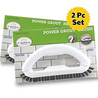 Grout Cleaner Brush (2 PK) with Stiff Angled Bristles. Best Scrub Brushes for Shower Cleaning, Scrubbing Floor Lines and Tile Joints | Bathroom, Showers, Tiles, Seams