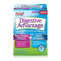 Digestive Advantage Fast Acting Enzymes & Daily Probiotic Capsules- Support Breakdown of Hard To Digest Foods & Prevent Gas, 40 Count