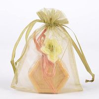 Organza Drawstring Gift Bag 8 x 12 inches 8"x12" (Quantity of 10, Old Willow)
