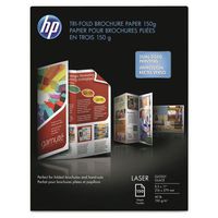 HP - Tri-Fold Laser Brochure Paper, 97 Brightness, 40lb, 8-1/2 x 11, White, 150 /Pack - Sold As 1 Pack - Rival commercial print quality, without leaving the office.