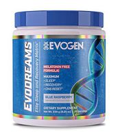 Evogen Evodreams | Elite Sleep and Recovery Matrix, Melatonin Free, Glycine, Tryptophan, GABA, Calcium, Zinc, Magnesium, Theanine, Valerian Extract | 20 Servings | Blue Raspberry