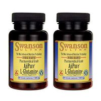 Swanson Amino Acid Ajipure L-Glutamine Pharmaceutical Grade 500 Milligrams 60 Veg Capsules (2 Pack)