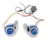 Docooler 2PCs 12V 120DB Digital Electric Loud Siren Snail Air Horn 20 Sounds Car Truck Motorcycle