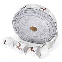 XYanXXX Fabric Ribbon,Christmas Santa Elk Snowflake Print Balloon Satin Ribbon Rolls for Gift Package Wrapping, Hair, Wedding, Festival Party Decoration 2#