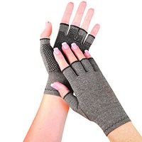 Therapeutic Arthritis Gloves with Grips - Textured Open Finger Compression Hand Gloves for Rheumatoid and Osteoarthritis - Joint Pain Relief for Men & Women (2 Pack)