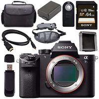 Sony ILCE7SM2/B Alpha a7S II Mirrorless Digital Camera (Body Only) + NP-FW50 Lithium Ion Battery + Sony 64GB SDXC Card + Mini HDMI Cable + Carrying Case + Remote + Memory Card Wallet Bundle