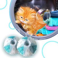 6Pcs Pet Hair Remover for Dog Hair Cat Fur & All Pets- Big Size Washing Balls, Reusable Washing Balls Plastic Dryer Balls Magic Hair Fur Removal Laundry Balls to Save Clothes Washing and Drying Time