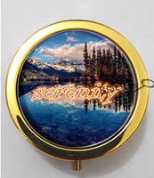 BlackKey Serenity Beautiful Inspirational Word 3-Compartment Decorative Pocket Gift Box Case Organizer for Pill, Color 2 -1665