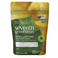Seventh Generation Dishwashing Products Automatic Dish Detergent Concentrated Pacs, Lemon 20 count Automatic Dishwashing Dish Pacs & Rinse Aids (a)