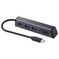 Rcsbtd USB Type-C Series USB HUB Multi-Functional USB-C/Type-C to 3 x USB 3.0 + SD/TF Card Reader HUB with Hidden Phone Holder (Black) (Color : Black)