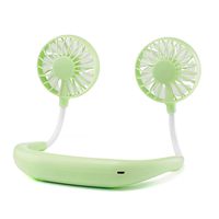 TIAN-K Hand Free Personal Fan, Headphone Design Wearable Portable USB Rechargeable Neckband Mini Fan with 3 Speed Adjustable for Indoor Outdoor (Green)