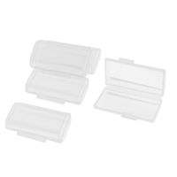 uxcell 5 Pcs Clear Plastic Storage Box Case Holder for 2 x AAA Batteries