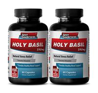 Anti inflammatory Formula - HOLY Basil 750MG - Natural Stress Relief - holy Basil Powder - 2 Bottles (120 Capsules)
