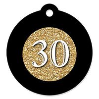Adult 30th Birthday - Gold - Birthday Party Favor Gift Tags (Set of 20)